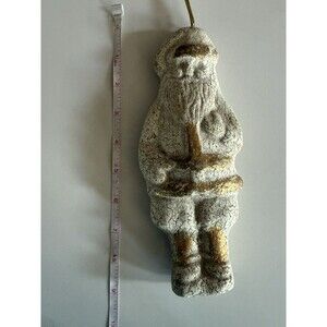 La Scala Hand Pressed Wood Fibers Christmas Santa Ornament
